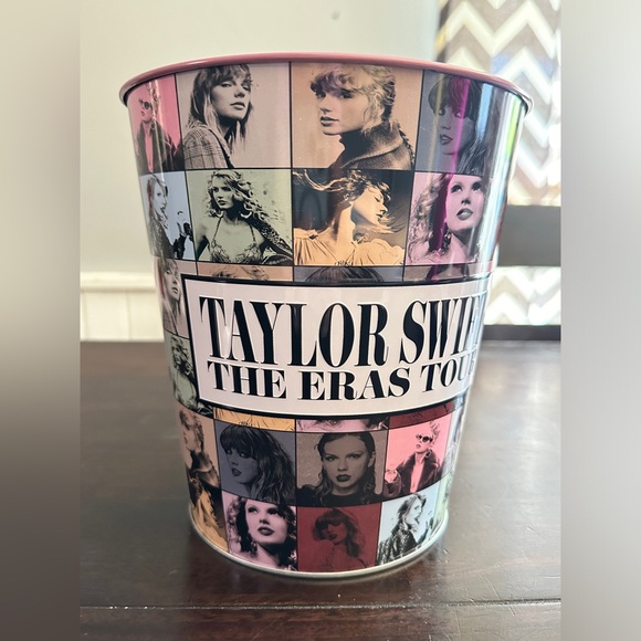Taylor Swift Eras Movie AMC Pink Metal Popcorn Bucket Garbage can, Party Favors - Picture 5 of 5